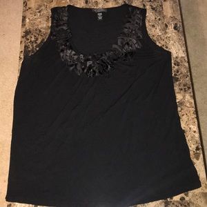 Black sleeveless blouse